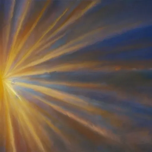 Image similar to Christ as the center of the universe, heavenly clouds, golden light rays, beautiful realistic painting, 4k