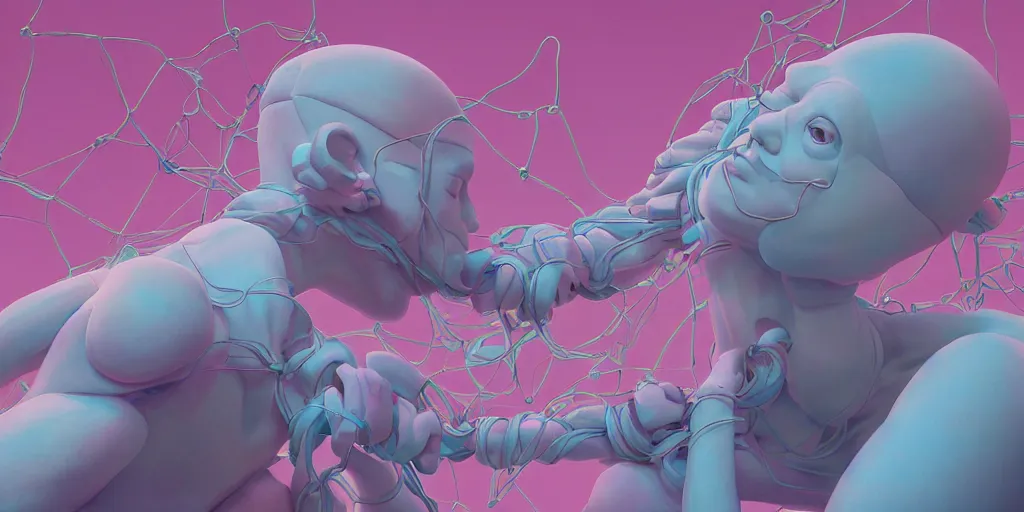 Prompt: soft greek sculpture of intertwined bodies and machines painted by james jean in pastel colors. artwork by Tooth Wu and wlop and beeple and dan mumford and greg rutkowski and nekroxiii. halo. octane render, cinematic, hyper realism, octane render, 8k, depth of field, bokeh. iridescent accents. vibrant.