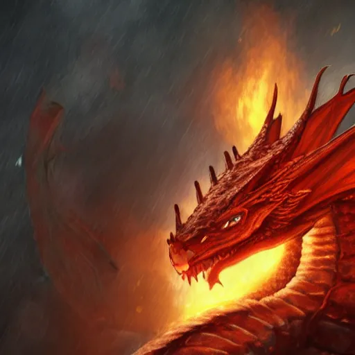 Image similar to fire breathing dragon, the dragon is tiny and near a teacup, fantasy art, artstation, cozy, award winning, stunning drawing, Unreal engine 5, 4k, raytracing, beautiful lights effects on the fire, light transport