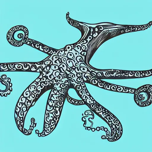 Image similar to illustration of an airplane with motors made of octopus tentacles