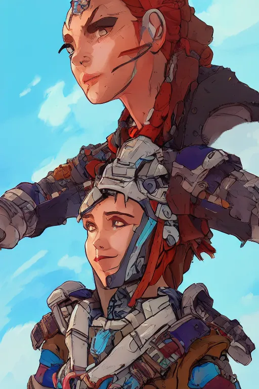 Image similar to combination suit armor aloy horizon forbidden west horizon zero dawn robot ninja mask helmet backpack tribal, art gta 5 comics, official fanart behance hd artstation by jesper ejsing, by rhads, makoto shinkai and lois van baarle, ilya kuvshinov, ossdraws radiating a glowing aura cgi rtx 2 0 2 2