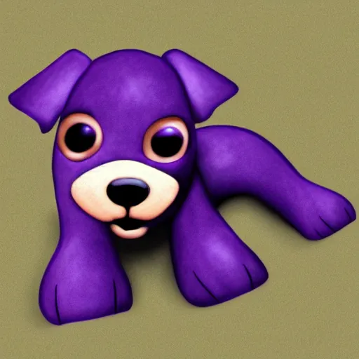 Prompt: A cute purple dog, photorealistic