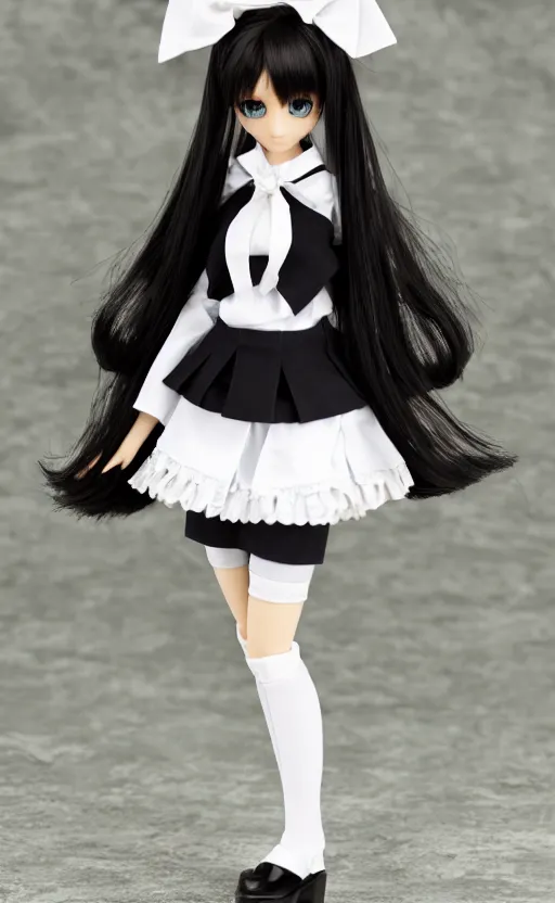 Image similar to dollfie in school uniform, black skirt and white blouse
