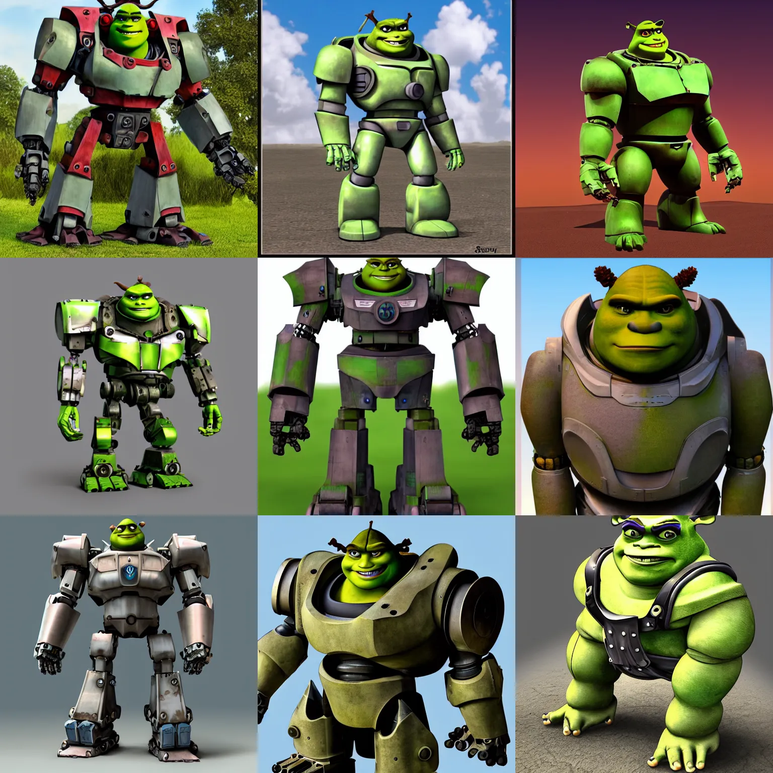 Prompt: Mecha Shrek, cg society