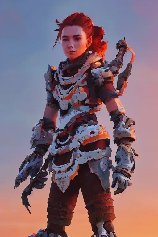 Image similar to combination suit armor aloy horizon forbidden west horizon zero dawn robot ninja mask helmet backpack tribal, aesthetic octane render, 8 k hd resolution, by ilya kuvshinov and cushart krentz and gilleard james radiating a glowing aura cgi rtx 2 0 2 2