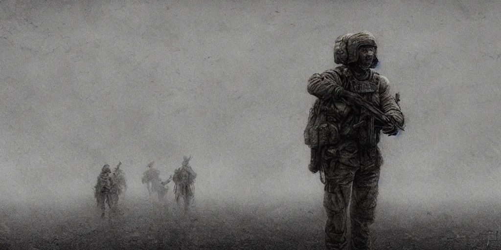 Prompt: highly detailed war photograph military sponsored coahella, dust storm, cinematic, ultra realistic, realism, intricate, digital art, ambient, by beksinski, gothic art style, 3 5 mm film grain, artstation