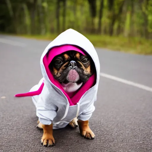 Image similar to dog with a hoodie