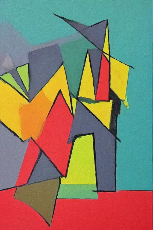 Prompt: mid century modern art canvas pastel color by bernard simunovic