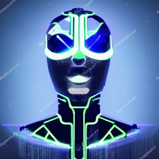 Prompt: ai robot profile picture futuristic neon vibrant laser eyes cyberpunk, dark knight