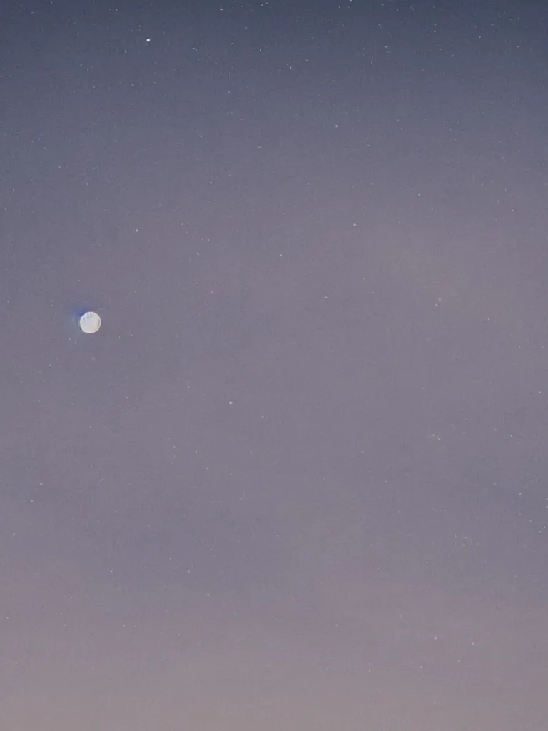 Prompt: ground view of a sky with two moons