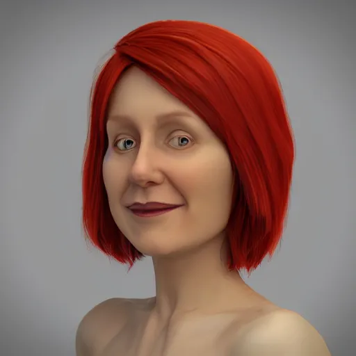 Image similar to suzanne from blender 3 d with colourful hair