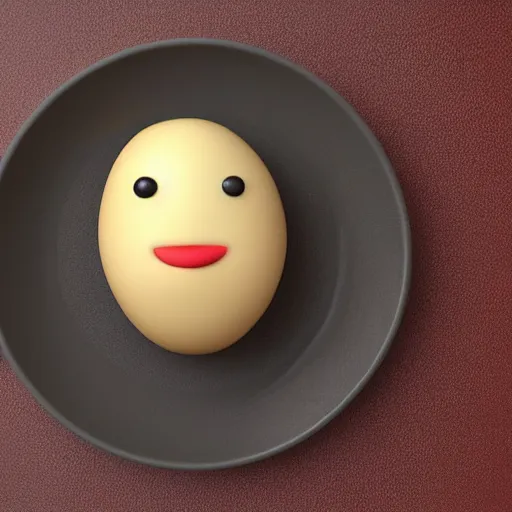 Image similar to 3 d rendered potato with adorable face cute