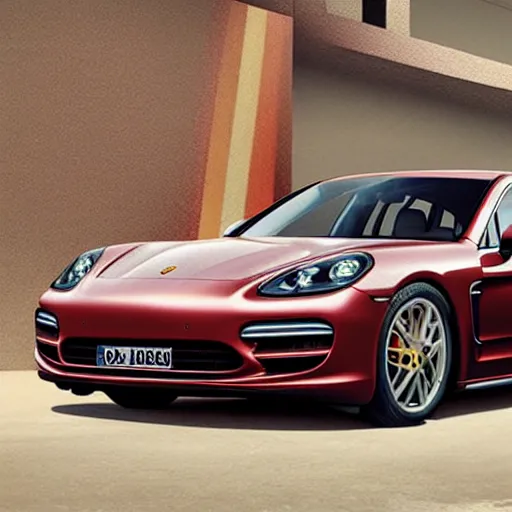 Image similar to painting of indian baby in porsche panamera