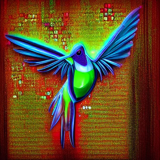 Prompt: cyberpunk hummingbird