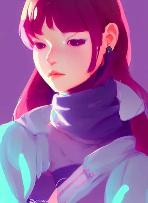 Image similar to female character inspired by 9 0's fashion and by madeline from celeste, art by rossdraws, wlop, ilya kuvshinov and makoto shinkai