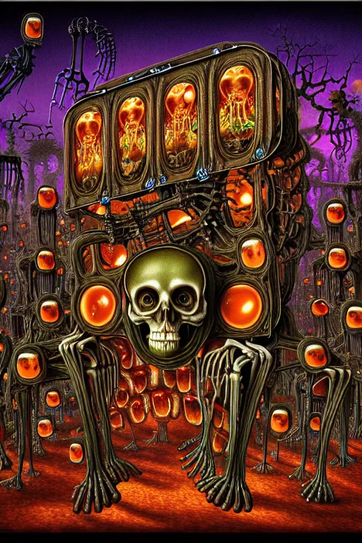 Prompt: a photorealistic painting of the transparent jelly skeleton nightmare cemetery horror machine electronic chemistry by johfra bosschart, lisa frank, dark fantasy art, high detail, trending on artstation
