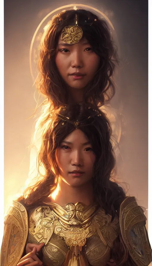 Prompt: paladin, perfectly-centered-Portrait of the most beautiful women on the planet, sweaty, asian, insane, intricate, highly detailed, digital painting, artstation, concept art, smooth, sharp focus, illustration, Unreal Engine 5, 8K, art by artgerm and greg rutkowski and alphonse mucha
