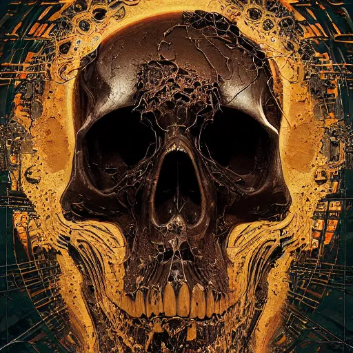 Image similar to portrait_of_a_melting_skull._intricate_abstract._intricate_artwork._by_Tooth_Wu_wlop_beeple_dan_mumford._octane_render_trending_on_artstat