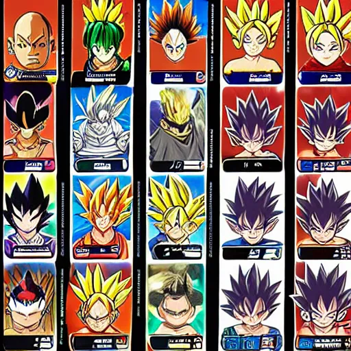 Image similar to yu-gi-oh trading cards with dragonball z characters