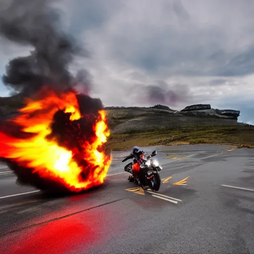 Image similar to motorcycle blowing up