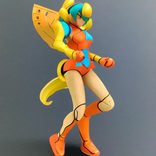 Image similar to a paper model of zero suit samus, paper modeling art.