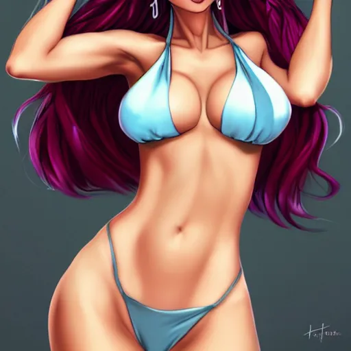 Image similar to Ghost bride in a bikini, beautiful, by artgerm