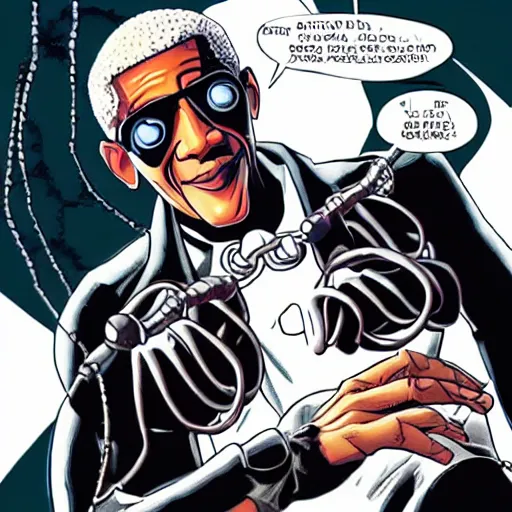 Image similar to Obama as doc ock