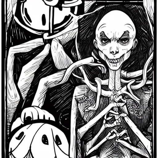 Image similar to mcbess illustration of vecna from stranger things