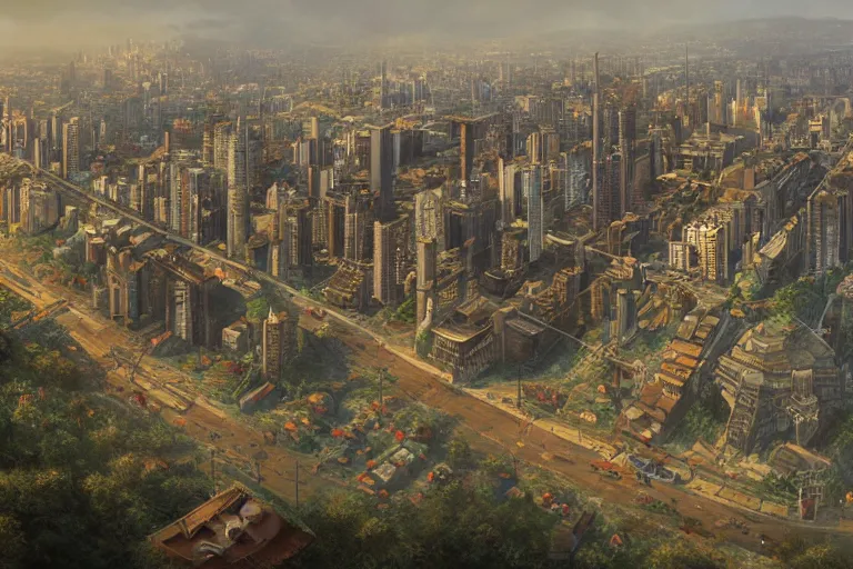 Prompt: an intricate matte painting of top down illustration of avenida paulista sao paulo rpg battle map,very clear image, no blur, by Christophe Vacher and Bastien Lecouffe-Deharme, artstation