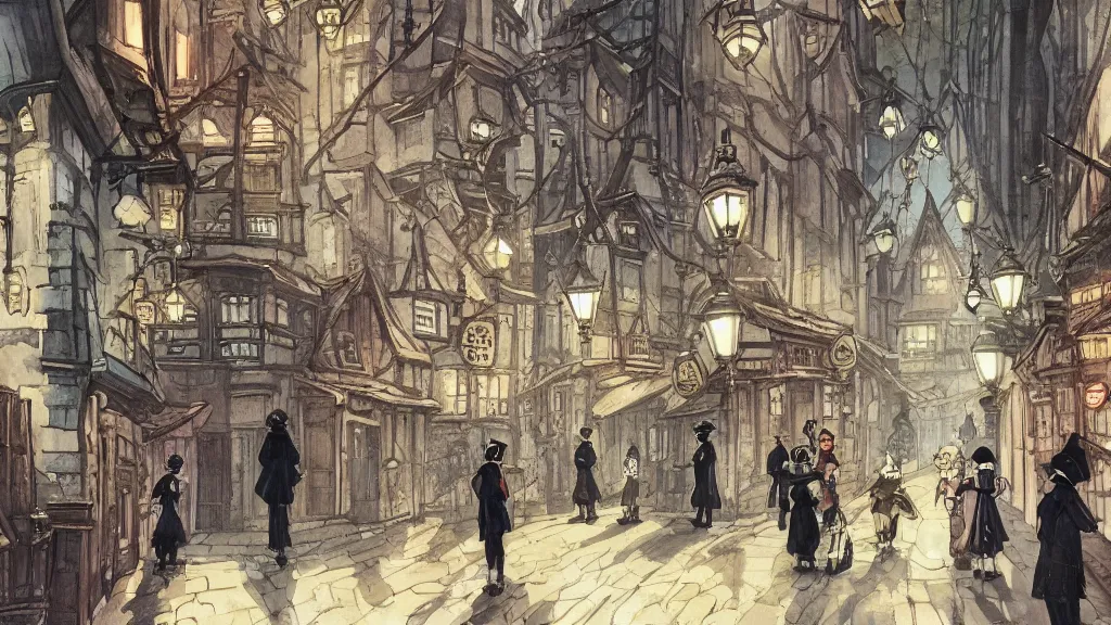 Image similar to victorian london, anime background, interior, gouache, hand painted, in the style of kazuo oga, studio ghibli