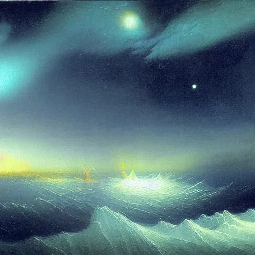 Prompt: cosmic microwave background, by ivan_aivazovsky