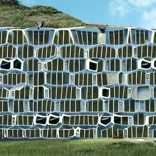 Prompt: a colony of insect civilizations buildings resembling bee