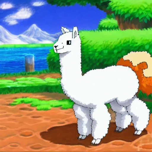 Image similar to an alpaca pokemon by ken sugimori