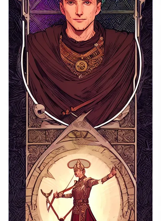 Image similar to tarot card of a high priest game of thrones character design by laurie greasley and sherree valentine daines concept art, matte, sharp focus, illustration, hearthstone, art by artgerm and greg rutkowski and alphonse mucha