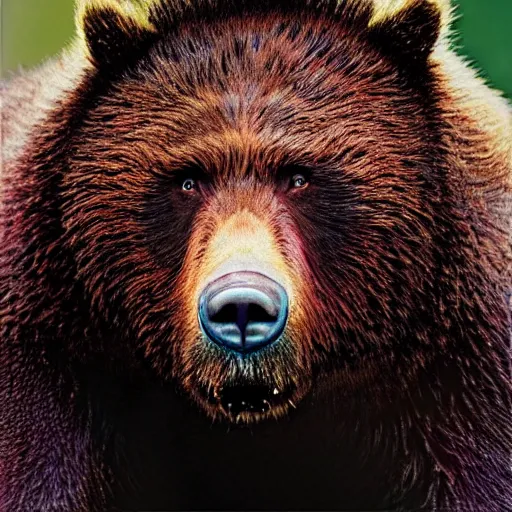 Prompt: man bear pig hybrid, bold natural colors, national geographic photography, masterpiece, full shot