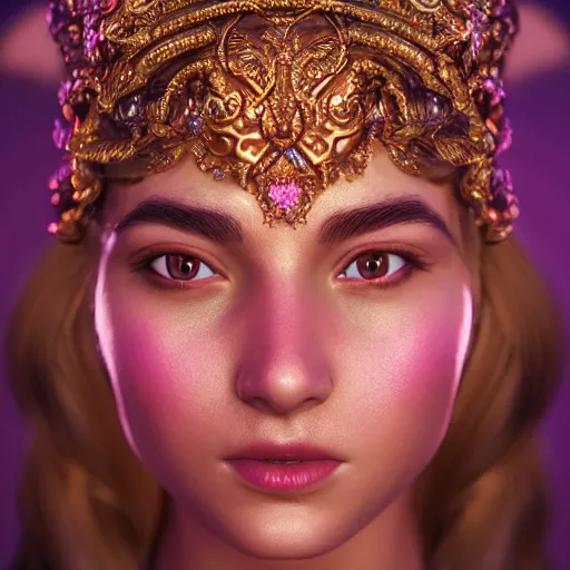 Image similar to portrait of wonderful princess of amethyst with fair skin, ornate 8 k gorgeous intricate detailed, accent lighting, dramatic light, octane render