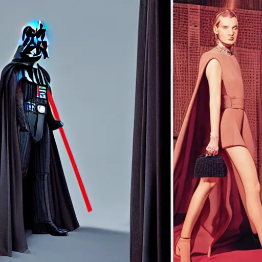 Prompt: darth vader on the covr of Vogue magazine