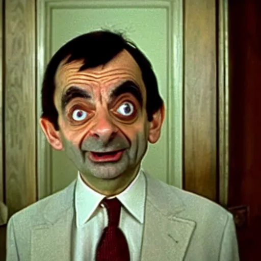 Image similar to A still of Mr Bean in The Shining