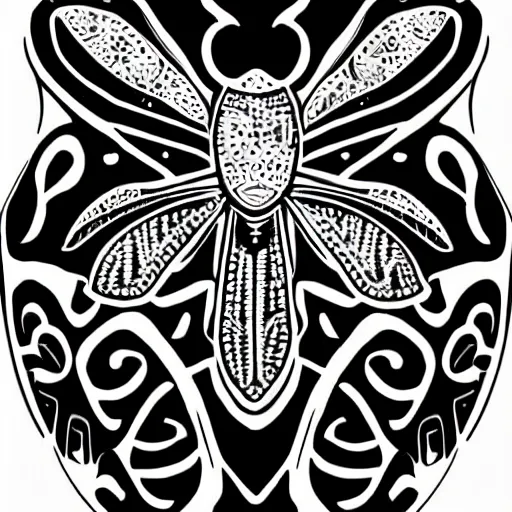 Image similar to black and white illustration, creative design, hornet