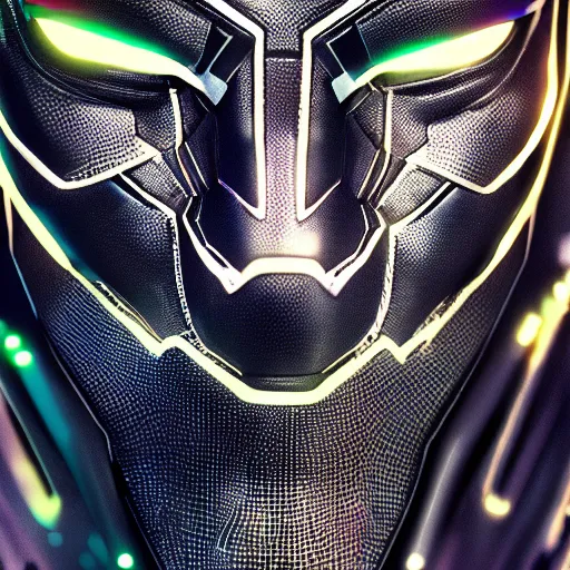 a close up shot of Cyberpunk Black Panther, Neon, | Stable Diffusion ...