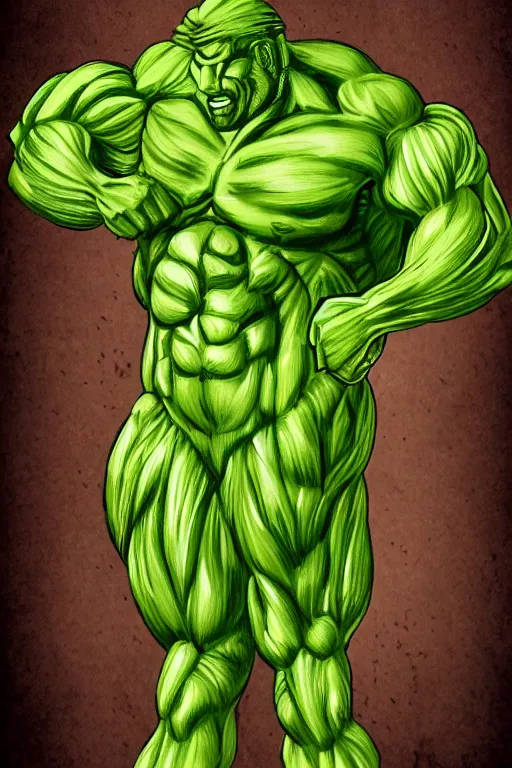 Prompt: ripped broccoli man body builder, highly detailed, digital art, sharp focus, trending on art station