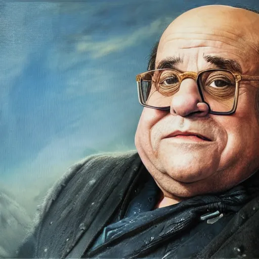 Prompt: hyperrealistic mixed media high resolution painting of Danny DeVito portraying The Baron from the film Dune, stunning 3d render inspired art by István Sándorfi and Greg Rutkowski and Unreal Engine, perfect symmetry, dim volumetric lighting, 8k octane beautifully detailed render, post-processing, extremely hyper-detailed, intricate, epic composition, highly detailed attributes, highly detailed atmosphere, cinematic lighting, masterpiece, trending on artstation, very very detailed, masterpiece, stunning, flawless structure, lifelike texture, perfection,