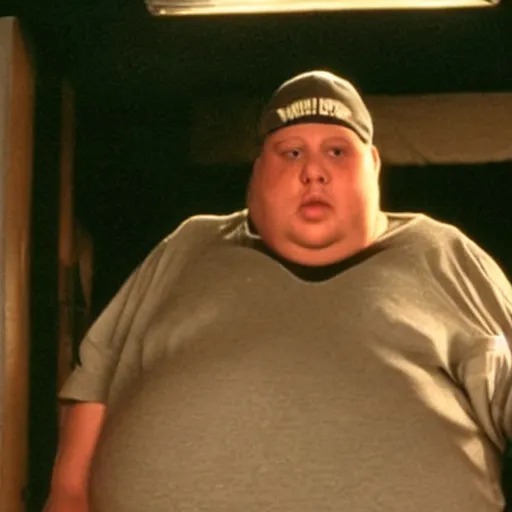 Image similar to a morbidly obese person in 8 mile ( 2 0 0 2 ), cinematic, dramatic, movie,