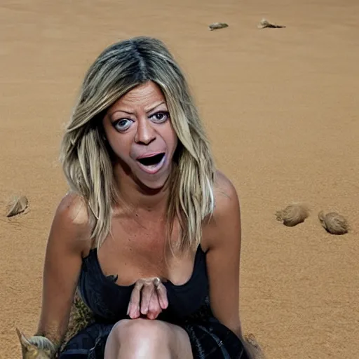 Image similar to kaitlin olson as an ostritch