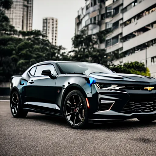 Image similar to Black Chevrolet Camaro LT in Jakarta, Ashpalt 9, Professional Photography, Promotional Photo, 4K