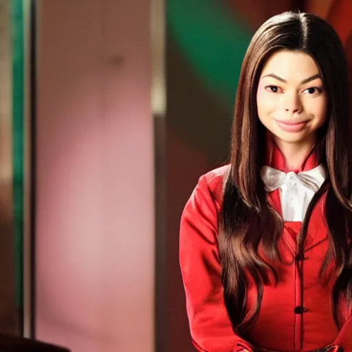 Image similar to Miranda Cosgrove as Meilin Lee in disney turning red live action, 8k full HD photo, cinematic lighting, anatomically correct, oscar award winning, action filled, correct eye placement,