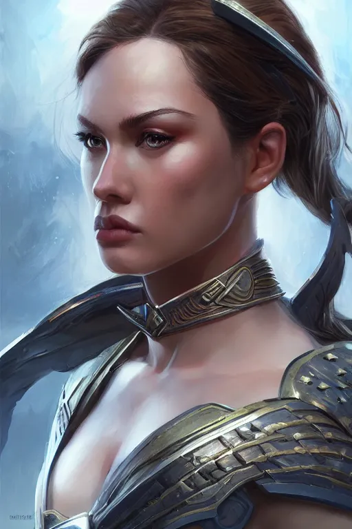 Image similar to amazon valkyrie athena, d & d, fantasy, portrait, highly detailed, headshot, digital painting, trending on artstation, concept art, sharp focus, illustration, art by artgerm and greg rutkowski and magali villeneuve