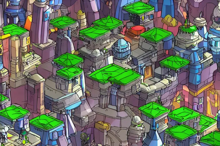 Image similar to futuristic city in castle crashers
