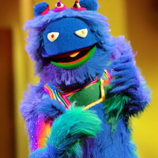 Image similar to rainbow cosmic animal from sesame street