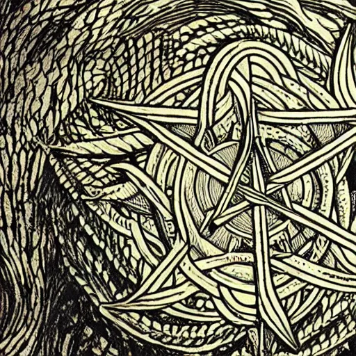 Image similar to horrors perform an occult ritual with pentagrams, intricate, featured art, hyperdetailed 4k